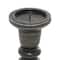 Dark Brown Mango Wood Traditional Ridged Candle Holder Set